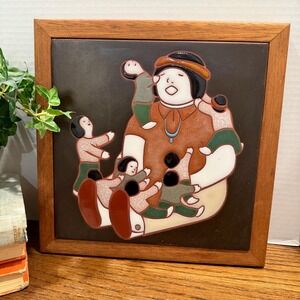 Vintage Arius Santa Fe Tile Art Framed Southwestern